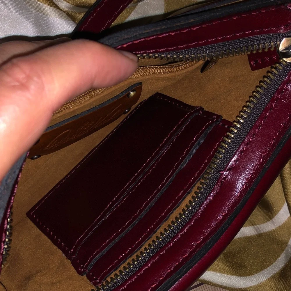 Patricia Nash Oxblood/Wine Leather Crossbody Bag - Picture 5 of 6